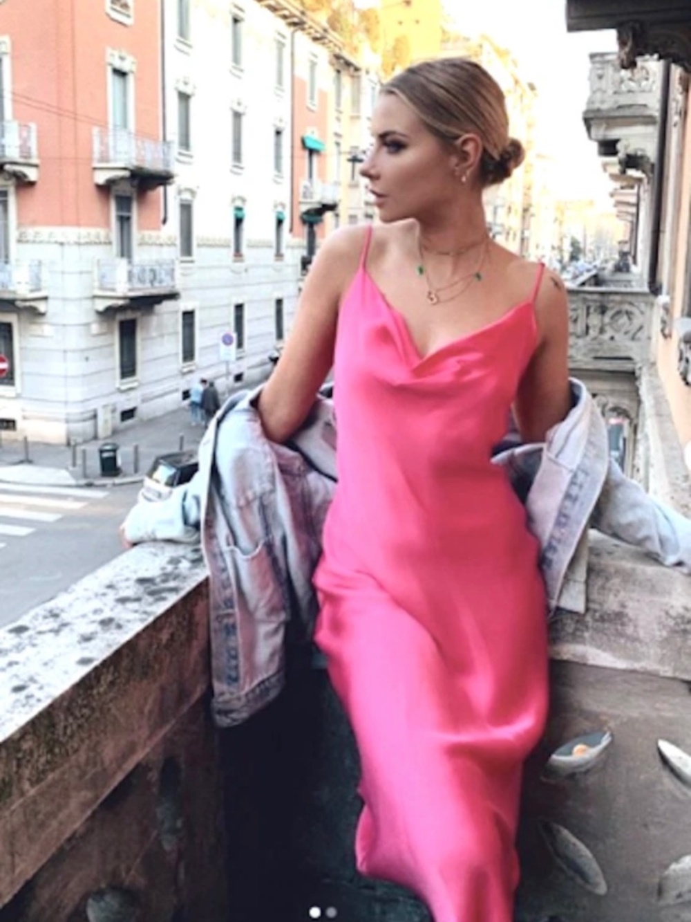 Zara Satin Cowl Neck Slip Dress